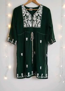 Green Embroidered Top