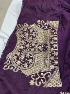 Elegant Purple saree Material