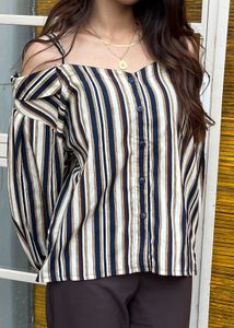 Striped Off-Shoulder Blouse