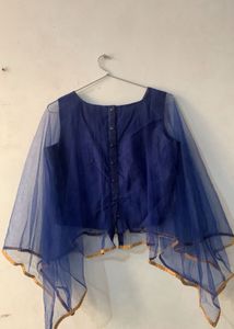Blue Cape Blouse