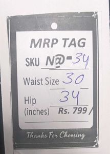 N@34 Size-30 Black Wide Leg Pants