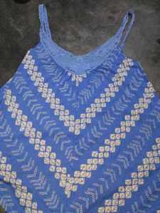 Blue Patterned Tank Top