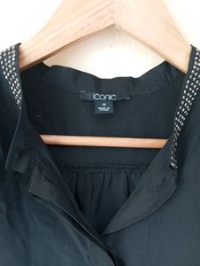 Black Casual Button Up Top (Women)
