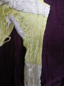 Yellow &amp; White Embroidered Dress