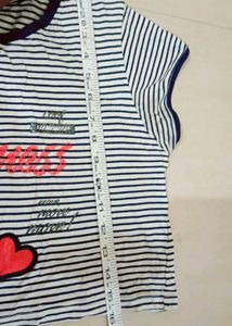Striped crop Tee