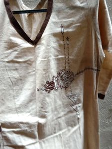 Beautiful Cream Coloured Kurta For Summers ✨