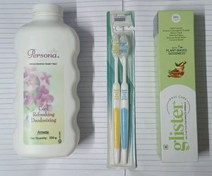 Amway Tooth Brush, Toothpaste & Talcum Powder