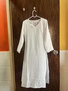 34 Bust Rayon Chikankari Kurta For Women