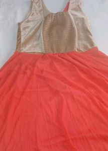 Elegant Orange Ethnic Gown