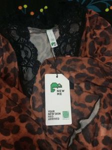 Leopard Print Sheer Top