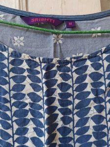 Indigo Ikkat Printed Sleeveless Kurta