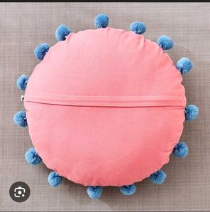 Pink &#39;Grateful&#39; Floral Round Pillow