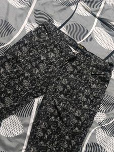 Printed Black &amp; Gray Pants