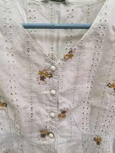 ONLY White Floral Embroidered Top