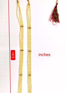 Pearl &amp; Golden Moti Haar / Necklace 14.5&#34;