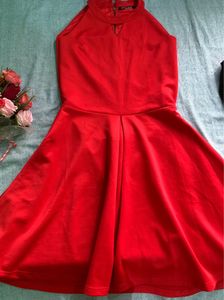 Red Back Cut Out Dress