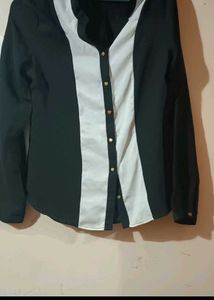 Black And White Chiffon Shirt
