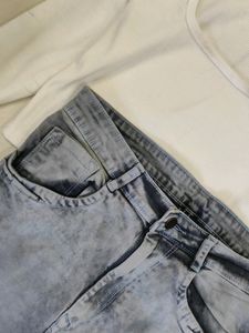 Knee Cut Trandy Bootcut Jeans