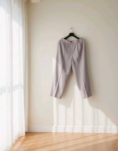 Premium Cotton Light Lavender Cropped Trousers