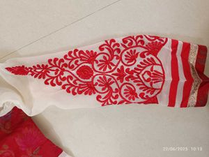 Xl Size Grand Red &amp; White Kurta Set