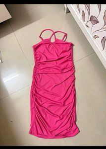 Hot Pink Ruched Mini Dress
