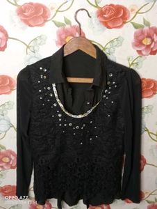 Black Embellished Top