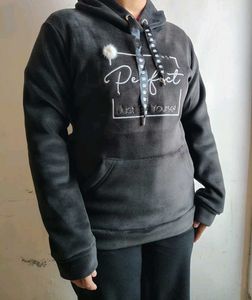 Cozy black Velvet Hoodie