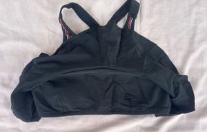 Black Swim Top with Tribal Embroidery