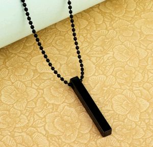 Stainless Steel BLACK Cuboidal Chain Pendant