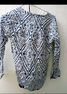 Rayon Crop Shirt Top