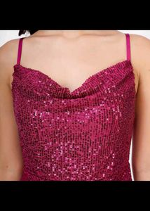 Pink Sequin Mini Dress