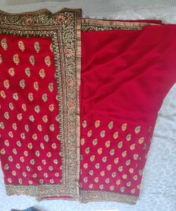 Beautiful Red Georgette Saree