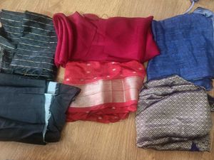 2 New.Sarees With Free 6 New Blouse Pieces