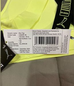 PUMAWomen Sports Lightly Padded Bra (Yellow)