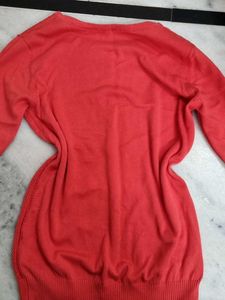 Reddish Pink Coral Knit Top