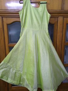 Green Embroidered Anarkali Dress