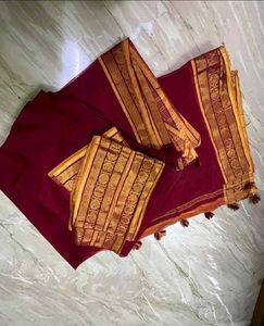 Elegant Maroon &amp; Gold Mekhla Piece