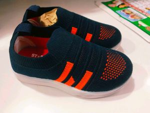 Kids Blue &amp; Orange Slip-on Shoes