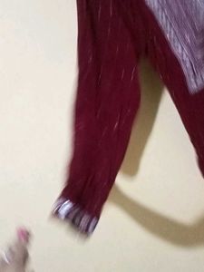Maroon Top with Silver Details
