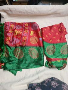 stone work creap red new saree