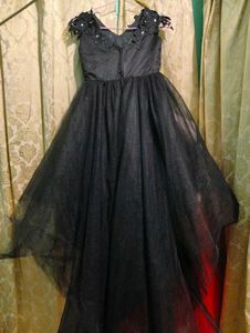 Elegant Black Party Wear High Low Dress