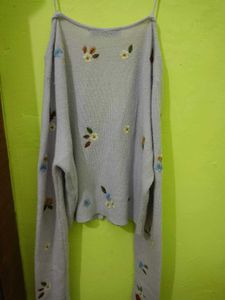 Floral Embroidered Cardigan