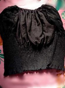 Elegant Black Lace Off-Shoulder Top