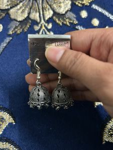 Silver Jhumka Earrings