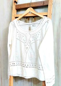 White Embroidered Top Bust Si,e-38-40