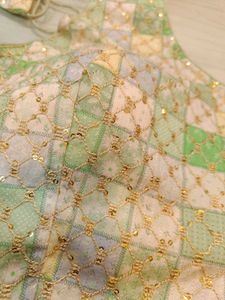 Light Green &amp; white Blouse