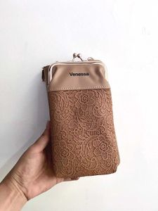 Venessa Tan Lace Clutch
