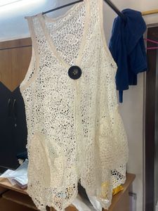 Lace Button Tank Top