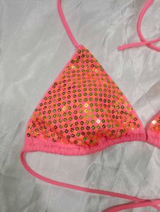 Victoria&#39;s Secret Orange Pink Bikini Top