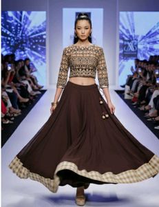 Elegant Brown Lehenga Choli Set